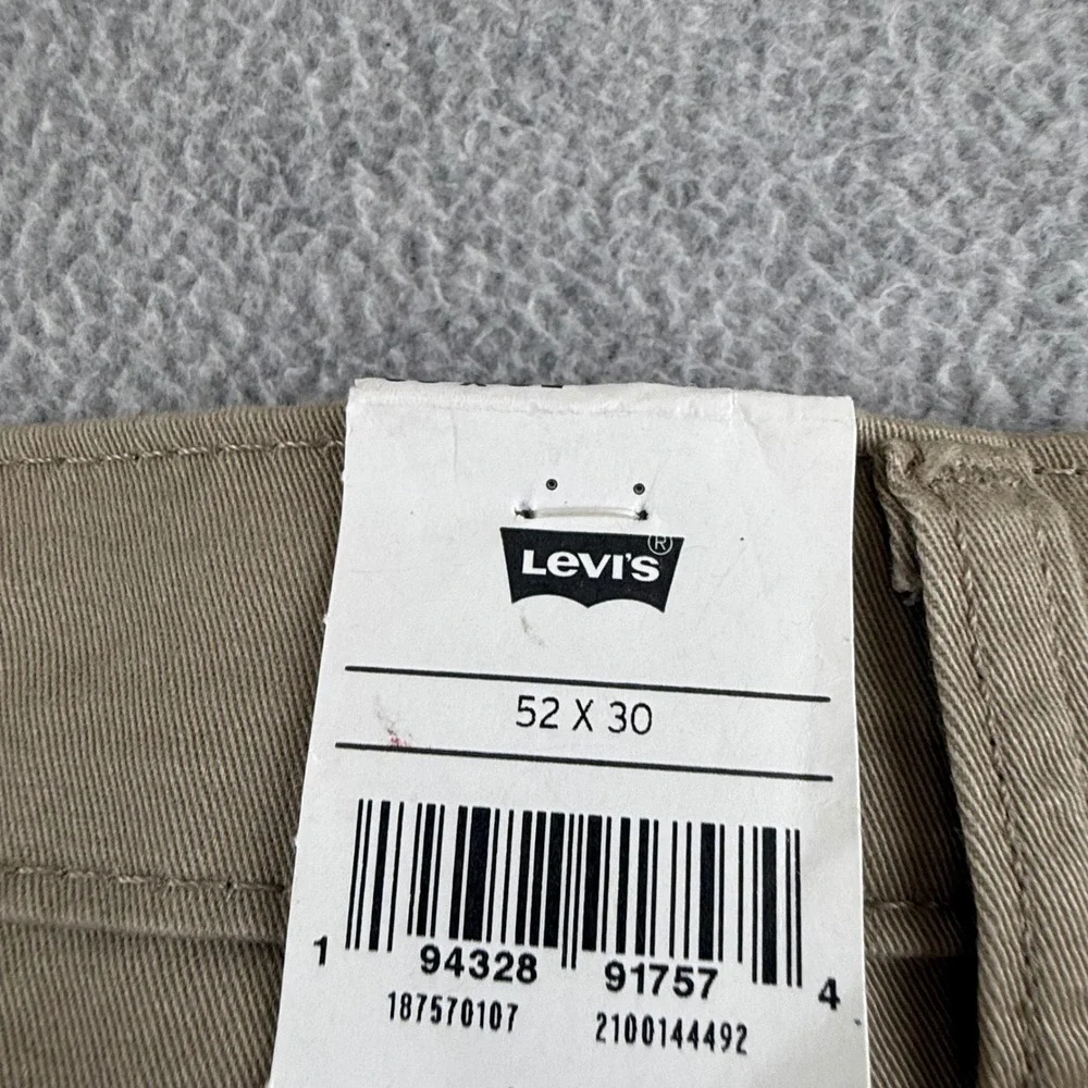 Levi's 541 Athletic Taper Pants Mens 52x30 Khaki Tan Stretch Denim Jeans